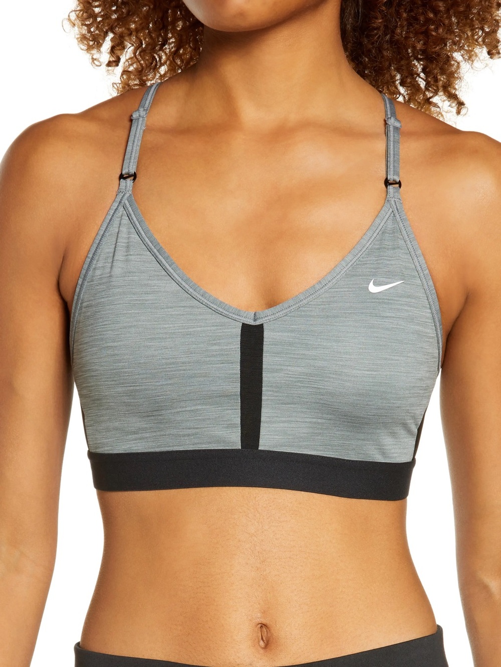 NIKE Indy Mesh Inset Sports Bra - Smoke Grey / Pure